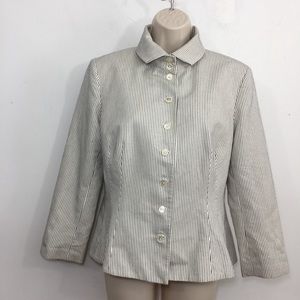 Lauren Ralph Lauren striped button up  blazer Sz 8